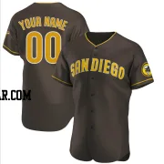 Custom Men's San Diego Padres Brown Authentic Road Jersey