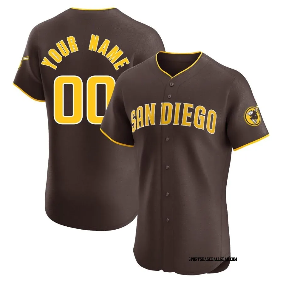 Custom Men's San Diego Padres Brown Elite Road Vapor Premier Jersey