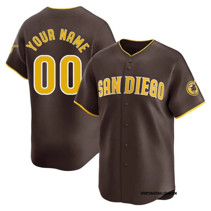 Custom Men's San Diego Padres Brown Limited Away Jersey