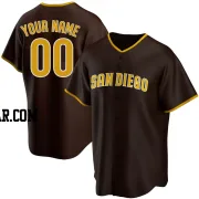 Custom Men's San Diego Padres Brown Replica Road Jersey