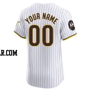 Custom Men's San Diego Padres White Elite Home Patch Jersey