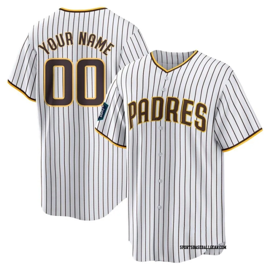 Custom Men's San Diego Padres White Replica 2024 World Tour Seoul Series Home Jersey