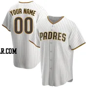 Custom Men's San Diego Padres White/Brown Replica Home Jersey