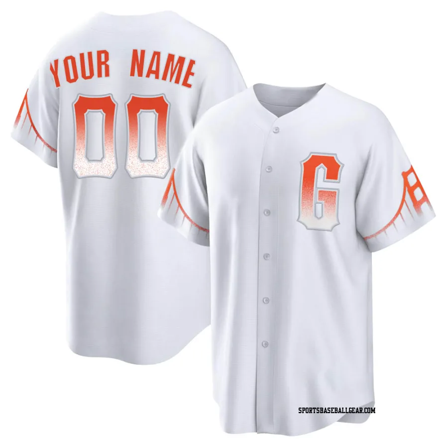 Custom Men's San Francisco Giants White Replica 2021 City Connect Jersey