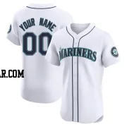 Custom Men's Seattle Mariners White Elite Home Jersey