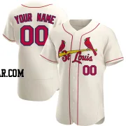 Custom Men's St. Louis Cardinals Cream Authentic Alternate Jersey