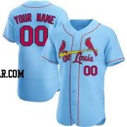 Custom Men's St. Louis Cardinals Light Blue Authentic Alternate Jersey