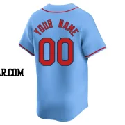 Custom Men's St. Louis Cardinals Light Blue Limited Alternate Jersey