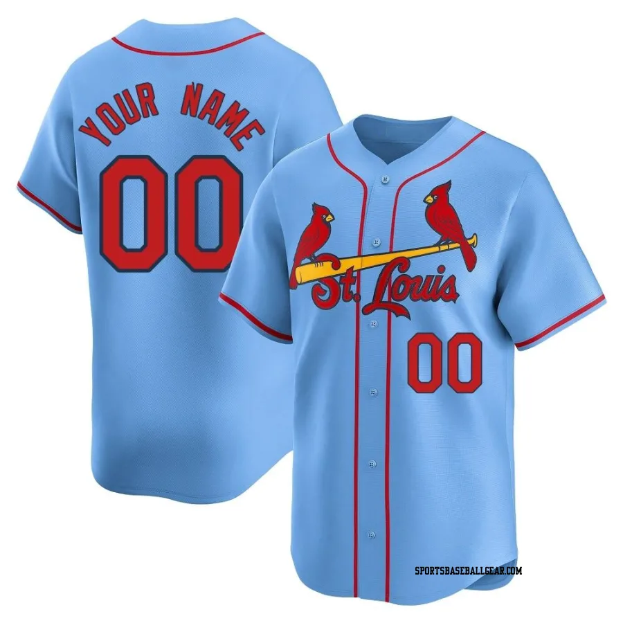 Custom Men's St. Louis Cardinals Light Blue Limited Alternate Jersey