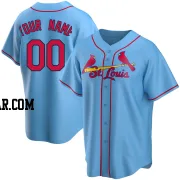 Custom Men's St. Louis Cardinals Light Blue Replica Alternate Jersey