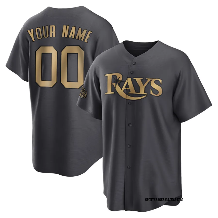 Custom Men's Tampa Bay Rays Charcoal Game Replica 2022 All-Star Jersey