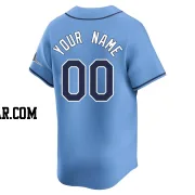 Custom Men's Tampa Bay Rays Light Blue Limited Alternate Jersey