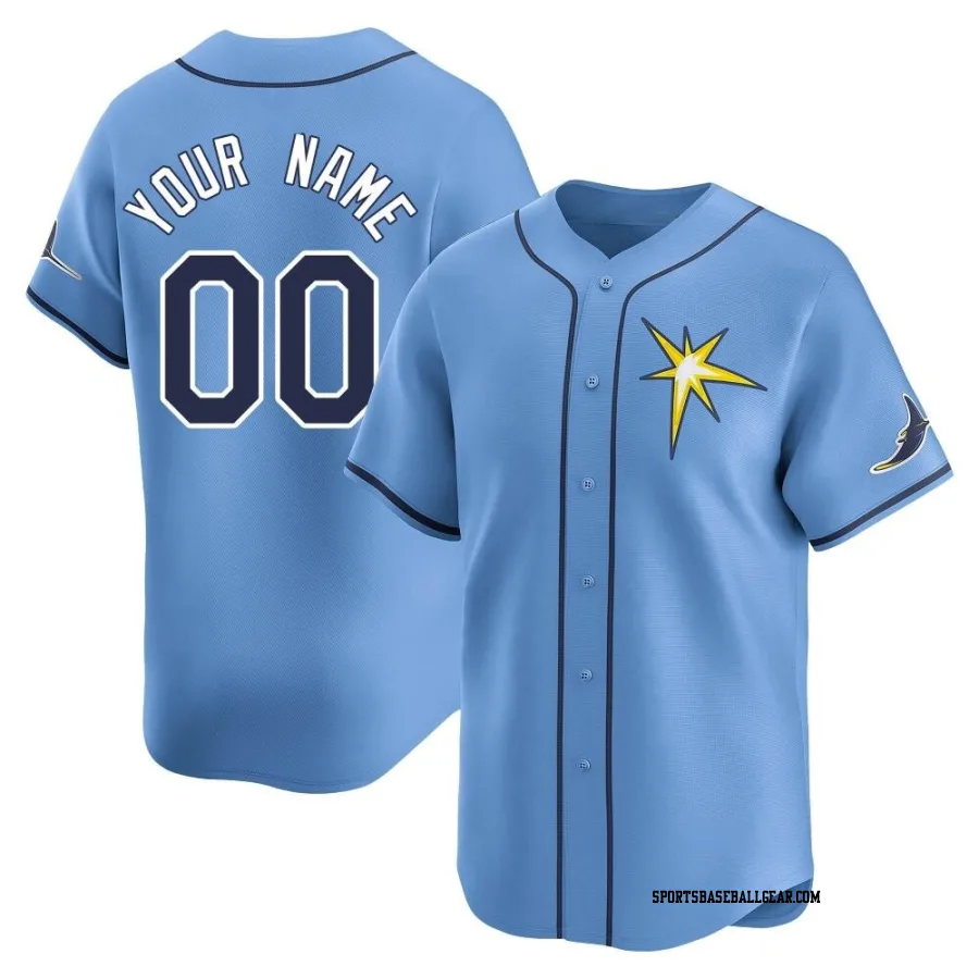 Custom Men's Tampa Bay Rays Light Blue Limited Alternate Jersey