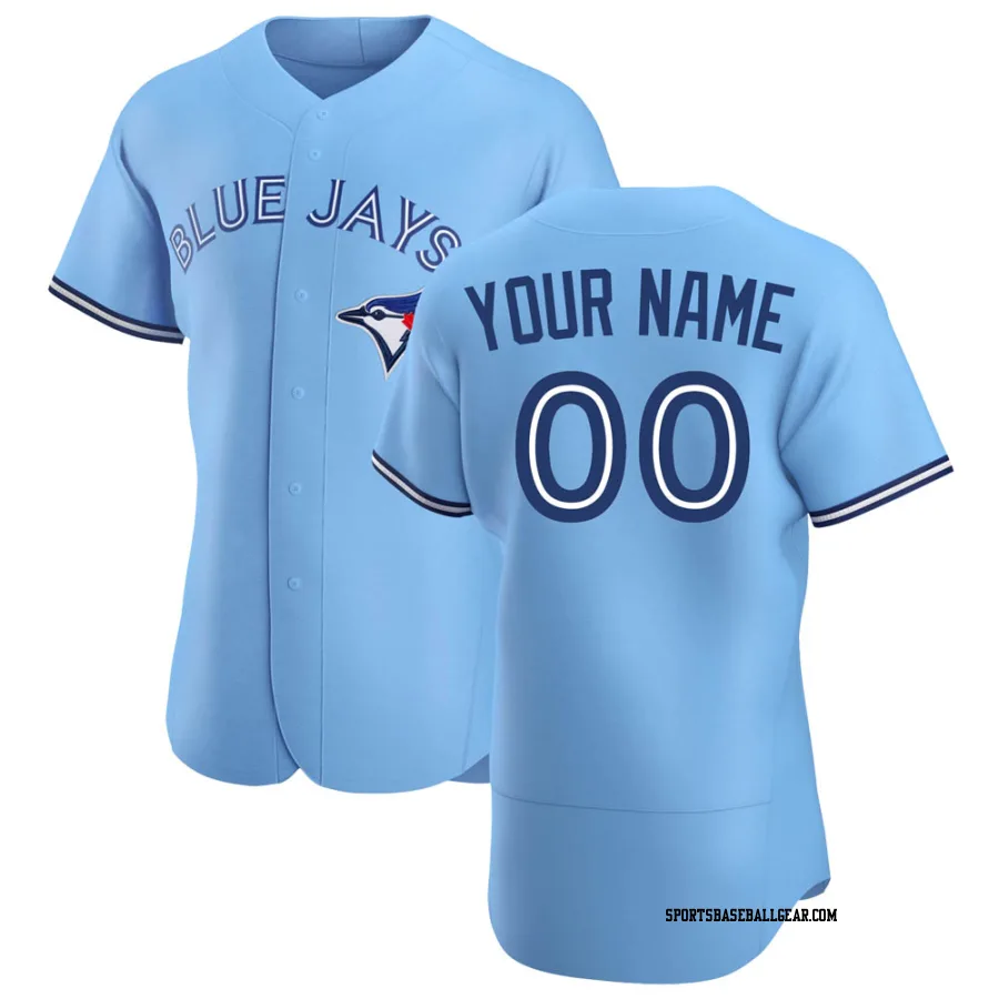 Custom Men's Toronto Blue Jays Blue Authentic Powder Alternate Jersey