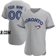 Custom Men's Toronto Blue Jays Gray Authentic Road Jersey