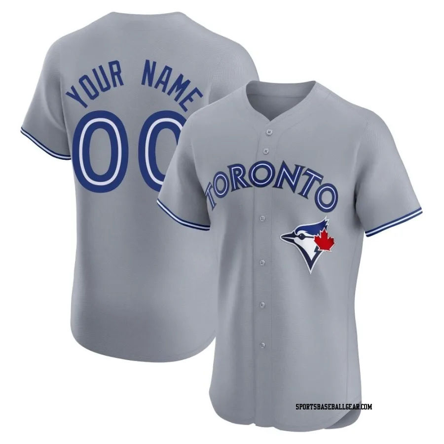 Custom Men's Toronto Blue Jays Gray Elite Road Jersey