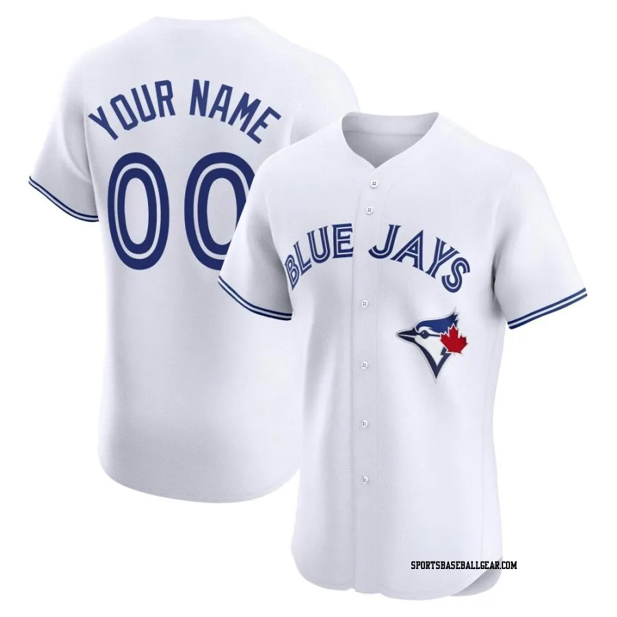 Custom Men's Toronto Blue Jays White Elite Home Jersey