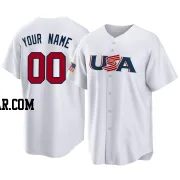 Custom Men's USA Baseball White Replica 2023 World Baseball Classic Jersey