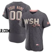 Custom Men's Washington Nationals Gray Authentic 2022 City Connect Jersey