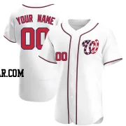 Custom Men's Washington Nationals White Authentic Alternate Jersey