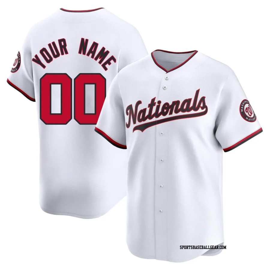 Custom Men's Washington Nationals White Limited Home Jersey