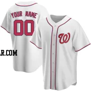 Custom Men's Washington Nationals White Replica Home Jersey