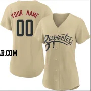 Custom Women's Arizona Diamondbacks Gold Authentic 2021 City Connect Cool Base Jersey