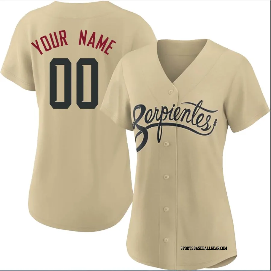 Custom Women's Arizona Diamondbacks Gold Replica 2021 City Connect Cool Base Jersey