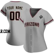 Custom Women's Arizona Diamondbacks Gray Authentic Road 2023 World Series Jersey