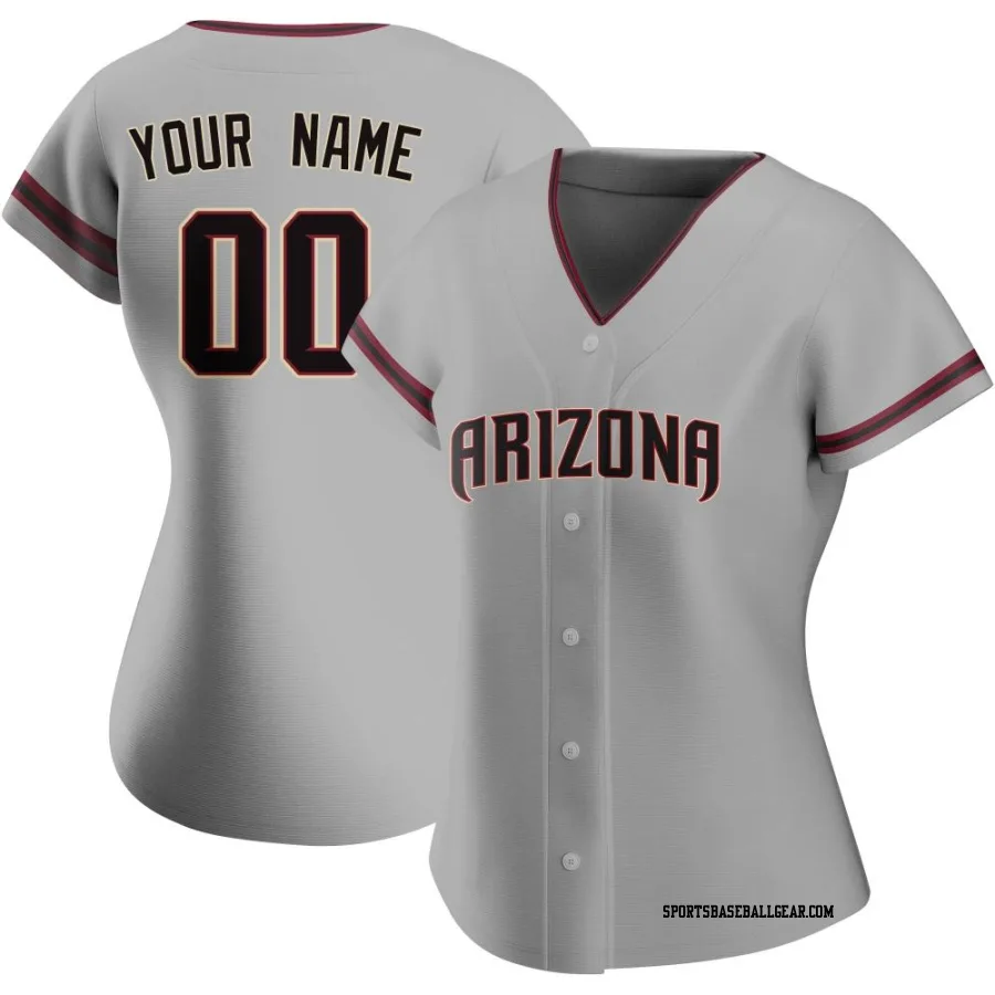 Custom Women's Arizona Diamondbacks Gray Authentic Road Jersey