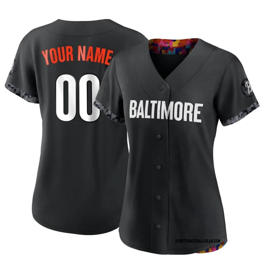 Custom Women's Baltimore Orioles Black Authentic 2023 City Connect Jersey