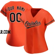 Custom Women's Baltimore Orioles Orange Authentic Alternate Jersey