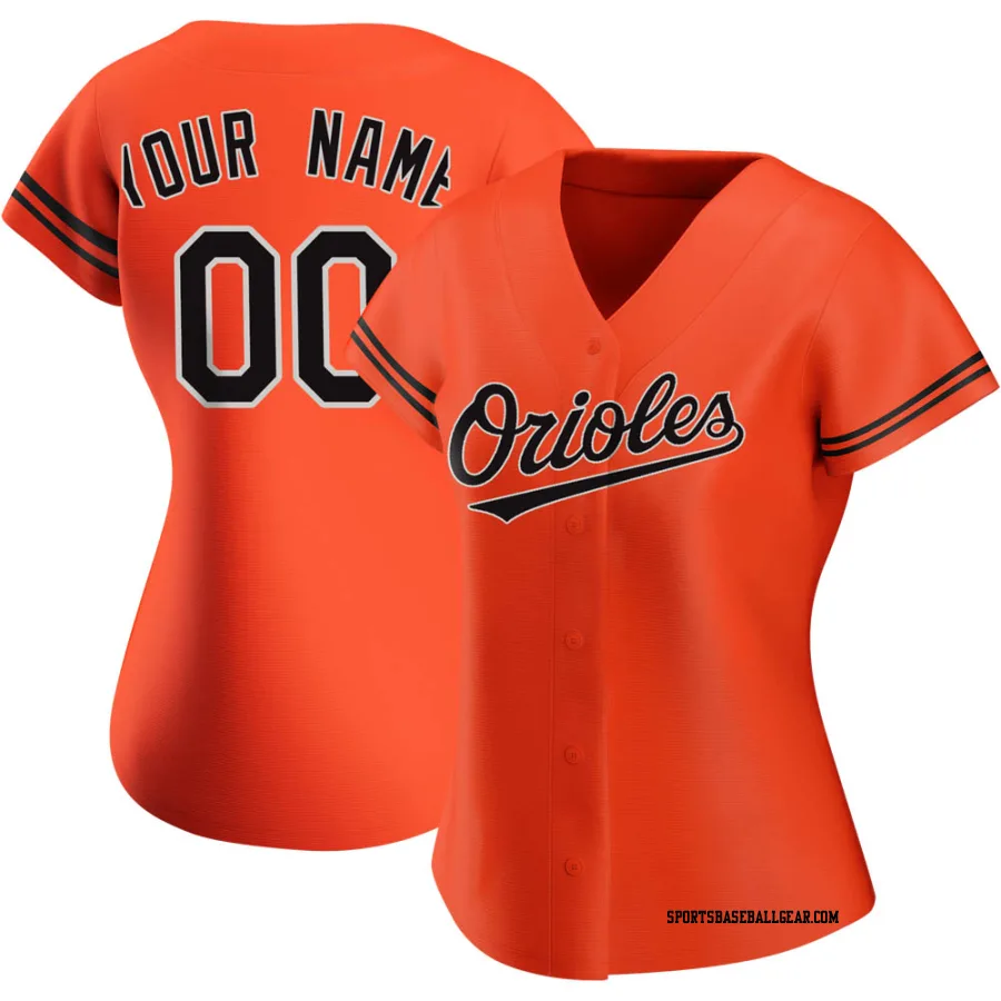 Custom Women's Baltimore Orioles Orange Replica Alternate Jersey