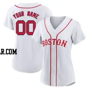 Custom Women's Boston Red Sox White Authentic 2021 Patriots' Day Jersey