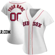 Custom Women's Boston Red Sox White Authentic Home Jersey