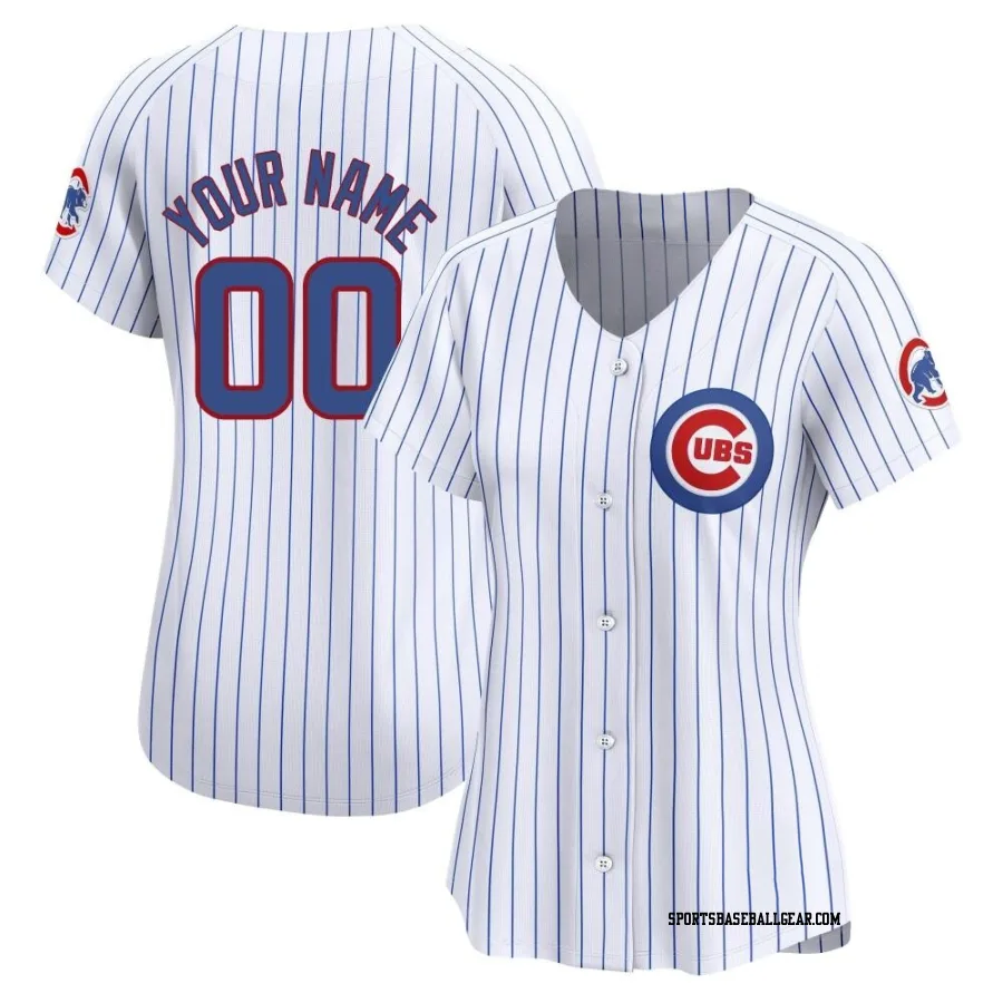 Custom Women's Chicago Cubs White Limited Home Jersey