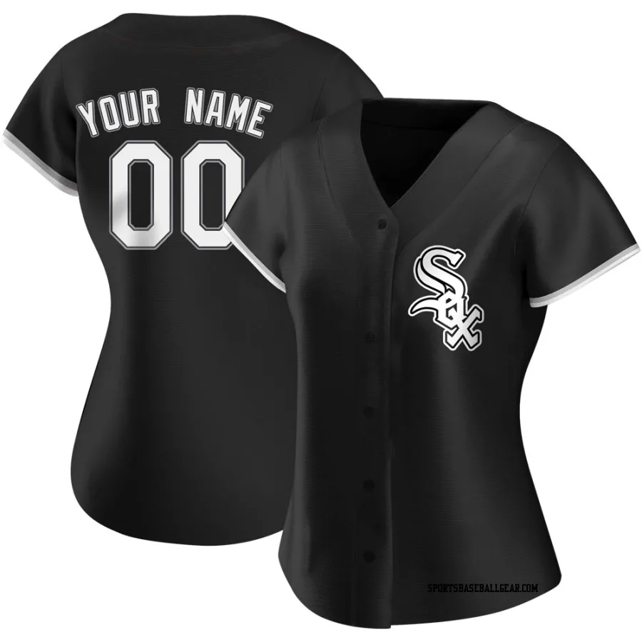 Custom Women's Chicago White Sox Black Replica Alternate Jersey