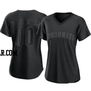 Custom Women's Cincinnati Reds Black Authentic Pitch Fashion Jersey