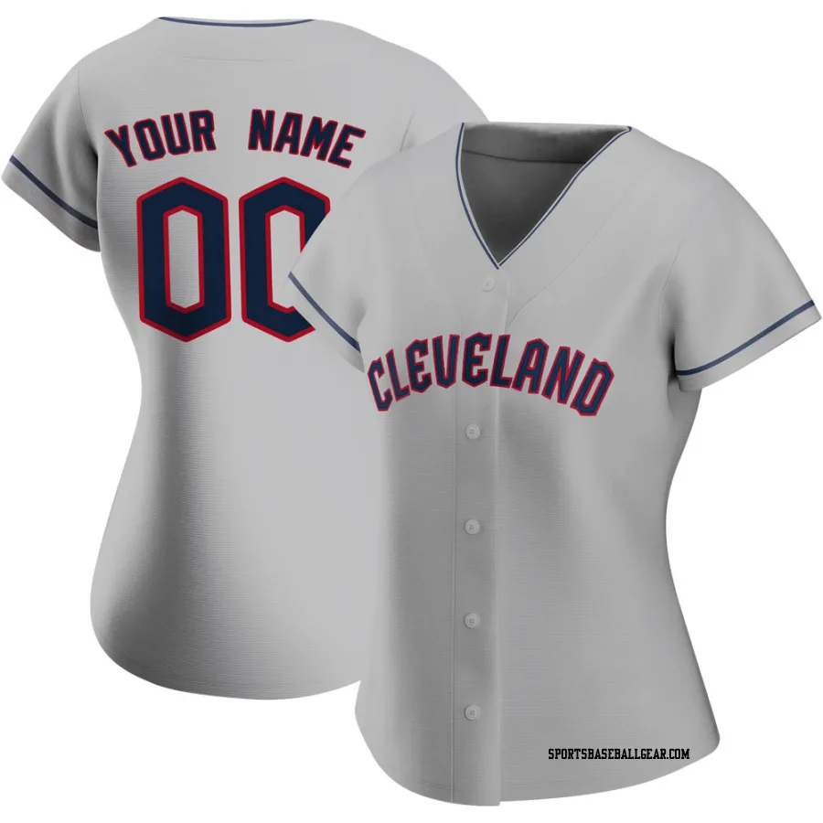 Custom Women's Cleveland Guardians Gray Authentic Road Jersey