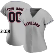 Custom Women's Cleveland Guardians Gray Replica Road Jersey