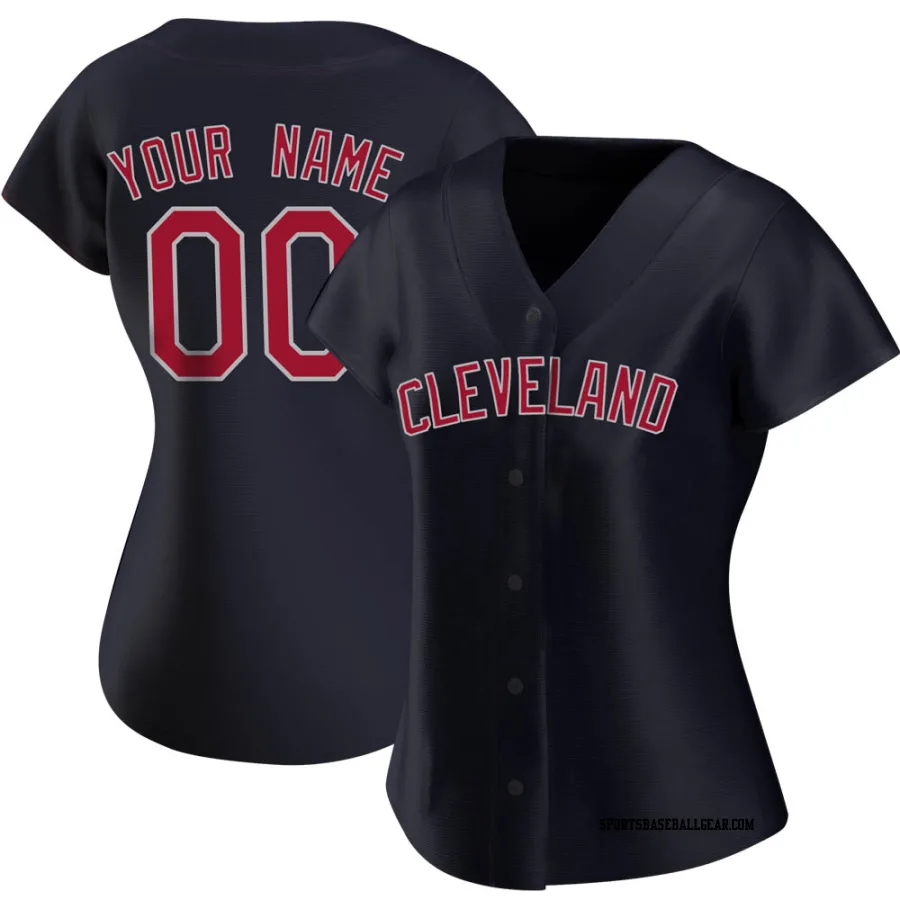 Custom Women's Cleveland Guardians Navy Authentic Alternate Jersey