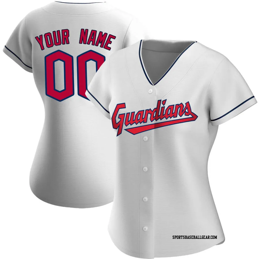 Custom Women's Cleveland Guardians White Authentic Home Jersey