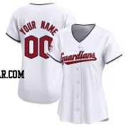 Custom Women's Cleveland Guardians White Limited Home Jersey