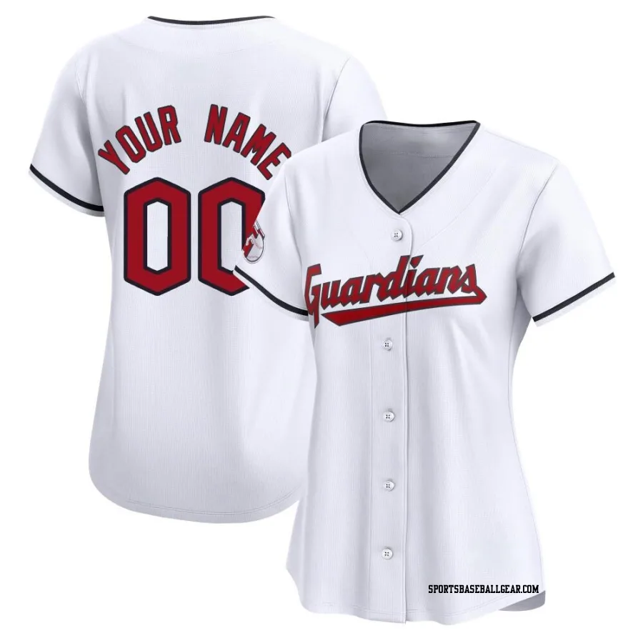 Custom Women's Cleveland Guardians White Limited Home Jersey