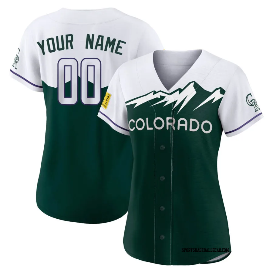 Custom Women's Colorado Rockies Green Authentic 2022 City Connect Jersey