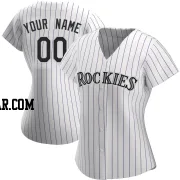 Custom Women's Colorado Rockies White Authentic Home Jersey