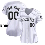 Custom Women's Colorado Rockies White Limited Home Jersey