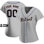 Custom Women's Detroit Tigers Gray Authentic Road Jersey