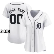 Custom Women's Detroit Tigers White Limited Home Jersey