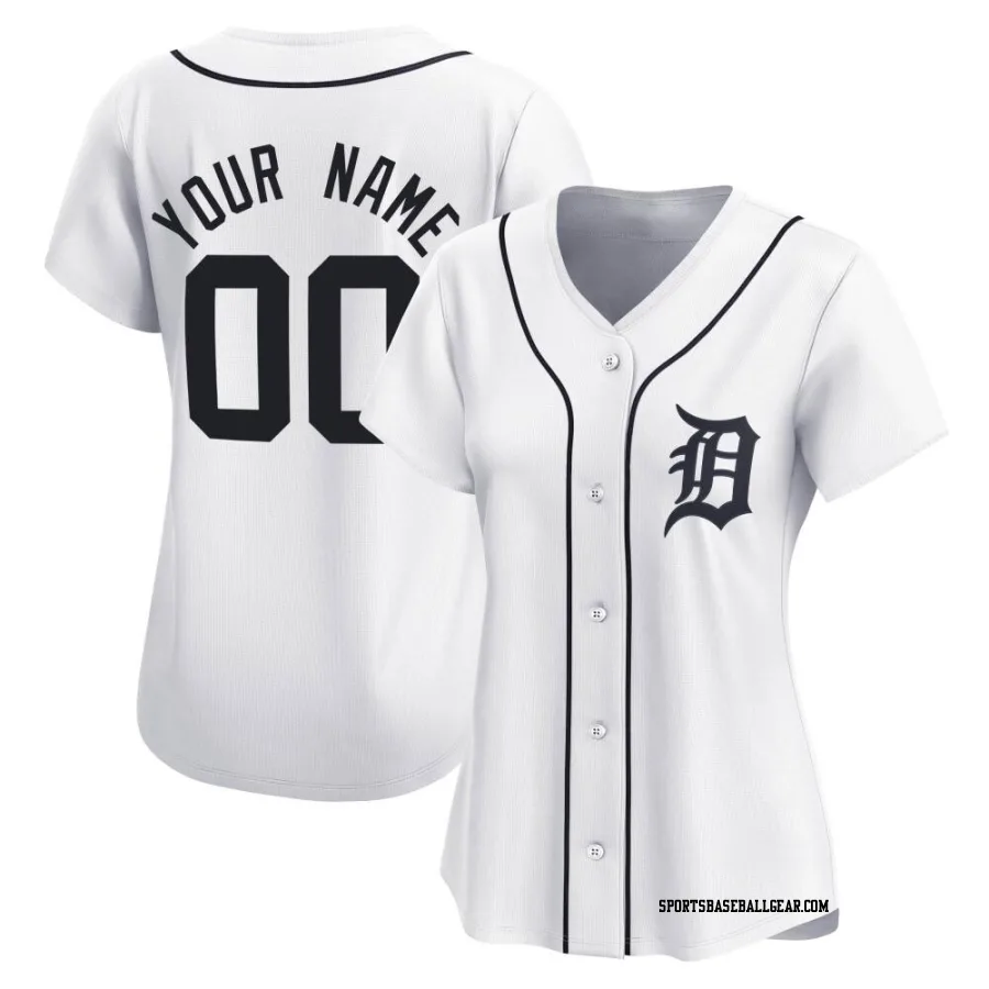 Custom Women's Detroit Tigers White Limited Home Jersey